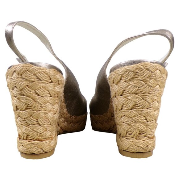 NEW Stuart Weitzman Peep Toe Fiesta Espadrille Wedge Sandals Size 9.5M #506 - Picture 4 of 8